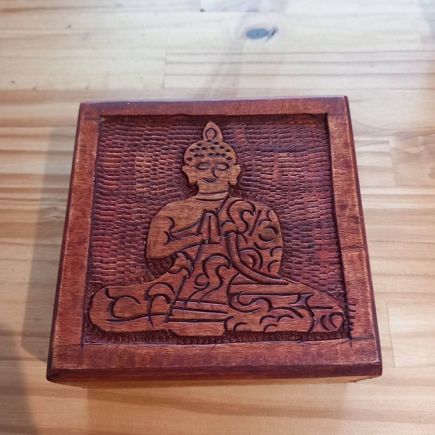 Boîte à bijoux boudha bois manguier